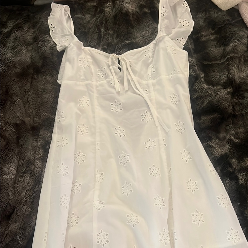 White Fox Boutique White Floral Eyelet Dress